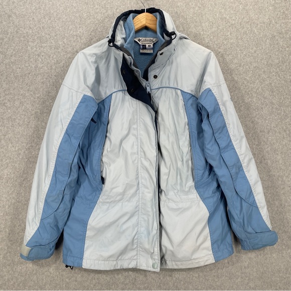 Vintage Columbia Sports Company Winter Jacket Baby Blue/ White Size M Interchang - Picture 1 of 17
